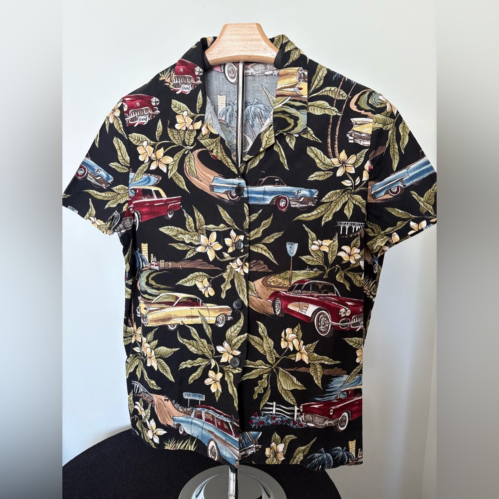 Hawaiian Classic Car Shirt M, Vettes, Nomads, Caddies